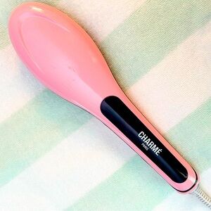 CHARME’ PARIS magic brush hair smoothing straightening adjustable heat Pink